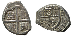 SPAIN. Philip II-IV (1556-1665). 2 Reales (silver, 6.61 g, 22 mm). Nearly very fine.