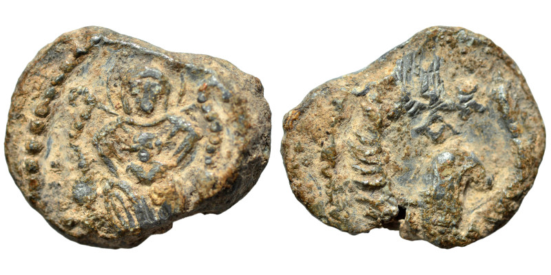 Greek-Roman. Seal (lead, 4.16 g, 17 mm). Nearly very fine.