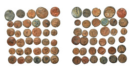 Group lot of 35 Ancient coins, mostly Greek, some repatinated. G - VF. As seen, no return
