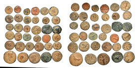 Group lot of 35 Ancient coins, mostly Roman Provincial, some repatinated. F - VF. As seen, no return
