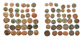 Group lot of 36 Ancient coins, mostly Roman Provincial, some repatinated. F - VF. As seen, no return