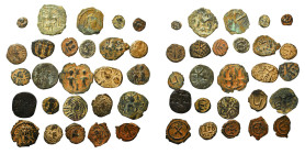 Group lot of 26 Byzantine and Arab Byzantine coins, some repatinated. F - VF. As seen, no return
