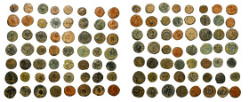 Group lot of 56 Ancient coins, mostly Roman Imperial, some repatinated. F - VF. As seen, no return
