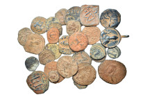 Group lot of mixed Ancient and Medieval coins, some repatinated. F - VF. As seen, no return