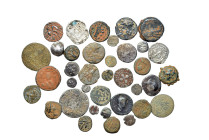 Group lot of mixed Ancient and Medieval coins, some repatinated. F - VF. As seen, no return