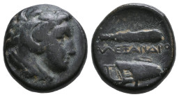 Greek
 KINGS of MACEDON. Philip III Arrhidaios. (323-317 BC) AE 19 (Bronze), in the name of Alexander III, Tarsos mint, struck under Philotas or Philo...