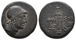 Greek
Pontos. Amisos circa 85-65 BC.
Bronze Æ

Weight: 7,9 gr
Diameter: 20,1 mm