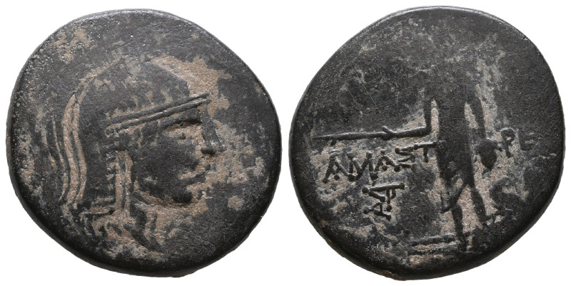 Greek
Paphlagonia. Amastris circa 85-65 BC. Bronze Æ . Head of Athena right, wea...
