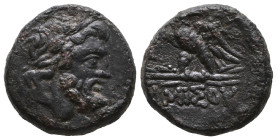 Greek
Pontos, Amisos (80-70 BC) AE 
Obv: Laureate head of Zeus right.


Weight: 8,4 gr
Diameter: 19,6 mm