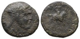 Greek
KINGS OF CAPPADOCIA. Ariaramnes, circa 280-230 BC. AE (Bronze). Head of Ariaramnes to right, wearing bashlyk. Rev. APIAPAMNOYΣ (sic!) / ΔAZ Ari...
