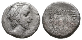 Greek
 Kingdom of Cappadocia, Ariarathes V Eusebes (ca. 163-130 BC), AR drachm, Eusebeia Mazaca, RY 4 = 159 BC
Obv: Diademed head of Ariarathes V righ...