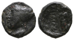 Greek Coins
KINGS OF CAPPADOCIA.Ariarathes IV.Circa 220-163 BC.Uncartain Mint.AE Bronze
Obverse : Head of Ariarathes IV to left, wearing upright bashl...