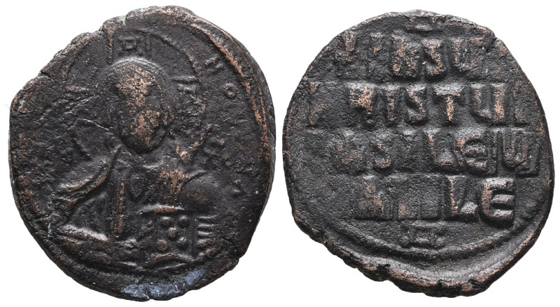 Anonymous Follis. Time of Basil II with Constantine VIII (976-1025.AD). Constant...