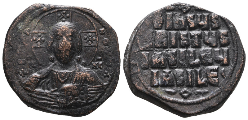 Anonymous Follis. Time of Basil II with Constantine VIII (976-1025.AD). Constant...