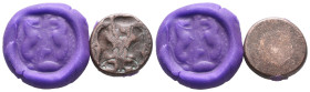 ANCIENT GREEK BRONZE STAMP SEAL . AE

Weight: 8,3 gr
Diameter: 18,2 mm