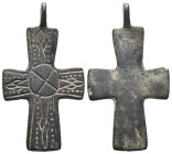 BYZANTINE EMPIRE.BRONZE CROSS .(8th-10th century).Ae.

Weight: 6,5 gr
Diameter: 44,2 mm