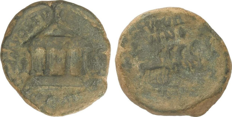 CELTIBERIAN COINS
Semis. 14-36 d.C. ÉPOCA DE TIBERIO. CARTAGONOVA. Anv.: Templo...