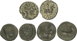 CELTIBERIAN COINS
Lote 3 monedas As. BILBILIS, CELSE, MALACA. AE. A EXAMINAR. AB-258, 771, 1726. BC a MBC-.