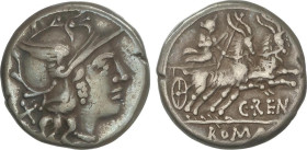 ROMAN COINS: ROMAN REPUBLIC
Denario. 138 a.C. RENIA. C. Renius. Anv.: Cabeza de Roma a derecha, detrás X. Rev.: Juno Caprotina en biga arrastrada por...