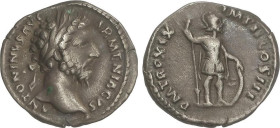 ROMAN COINS: ROMAN EMPIRE
Denario. 165-166 d.C. MARCO AURELIO. Anv.: ANTONINVS AVG ARMENIACVS. Cabeza laureada a derecha. Rev.: P.M. TR. P. XIX IMP. ...