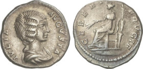 ROMAN COINS: ROMAN EMPIRE
Denario. 196-211 d.C. JULIA DOMNA. Anv.: IVLIA AVGVSTA. Busto drapeado a derecha. Rev.: CERERI FRVGIF. Ceres sentada a izqu...