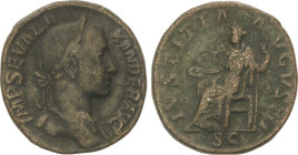 ROMAN COINS: ROMAN EMPIRE
Sestercio. 222-231 d.C. ALEJANDRO SEVERO. Anv.: IMP SEV ALEXANDER AVG. Busto laureado a derecha. Rev.: IVSTITIA AVGVSTI. Ju...