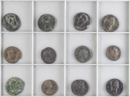 ROMAN COINS: ROMAN EMPIRE
Lote 12 monedas Ases y Dupondios. VARIOS EMPERADORES. AE. A EXAMINAR. MC a BC+.