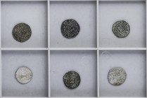 MEDIEVAL COINS: KINGDOM OF CASTILE AND LEÓN
Lote 6 monedas Maravedí prieto y Pepión. ALFONSO X. VARIAS CECAS. Ve. A EXAMINAR. MBC- a MBC+.