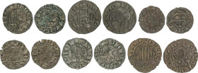 MEDIEVAL COINS: KINGDOM OF CASTILE AND LEÓN
Lote 14 monedas Noven (3), Seisén, 1/2 Blanca (2) y Blanca (8). ENRIQUE III. SIN CECA, BURGOS, SEVILLA y ...