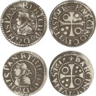 SPANISH MONARCHY: PHILIP III
Lote 2 monedas 1/2 Croat. 1611 y 1612. BARCELONA. 1,17 y 1,39 grs. Lade 1611 anillos en 1er y 4º espacios. La cruz del r...