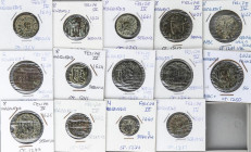 SPANISH MONARCHY: PHILIP IV
Lote 14 monedas 4 (2), 8 Maravedís (12). 1621 a 1663. SEGOVIA. A EXAMINAR. BC+ a MBC+.