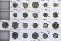 SPANISH MONARCHY: PHILIP IV
Lote 21 monedas 4 (2), 8 (11), 16 Maravedís (8). 1622 a 1664. SEVILLA. A EXAMINAR. BC+ a MBC+.