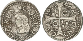 SPANISH MONARCHY: CHARLES II
Croat. 1677. BARCELONA. 2,25 grs. AC-208. MBC.