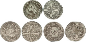 SPANISH MONARCHY: CHARLES II
Lote 3 monedas Croat. 1682 (x2) y 1687. BARCELONA. (Una de 1682 defecto de acuñación en anverso, la de 1687 leve oxidaci...