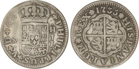 SPANISH MONARCHY: PHILIP V
2 Reales. 1735. MADRID. J.J. 4,42 grs. AC-783. MBC-.