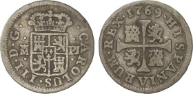 SPANISH MONARCHY: CHARLES III
1/2 Real. 1769. MADRID. P.J. 1,29 grs. AC-154. MBC-.