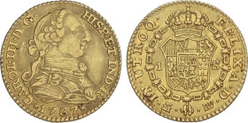 SPANISH MONARCHY: CHARLES III
1 Escudo. 1787. MADRID. D.V. 3,36 grs. AC-1370. MBC+.