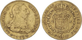 SPANISH MONARCHY: CHARLES III
2 Escudos. 1788. SEVILLA. C. 6,76 grs. (Leve zona limada en canto). AC-1739. MBC.