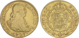 SPANISH MONARCHY: CHARLES IV
1 Escudo. 1797. MADRID. M.F. 3,34 grs. (Floja en parte). AC-1115. MBC.