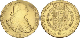 SPANISH MONARCHY: CHARLES IV
8 Escudos. 1808. POTOSÍ. P.J. 26,9 grs. (Golpecitos y algo limpiada). AC-1714; XC-1108. MBC+.