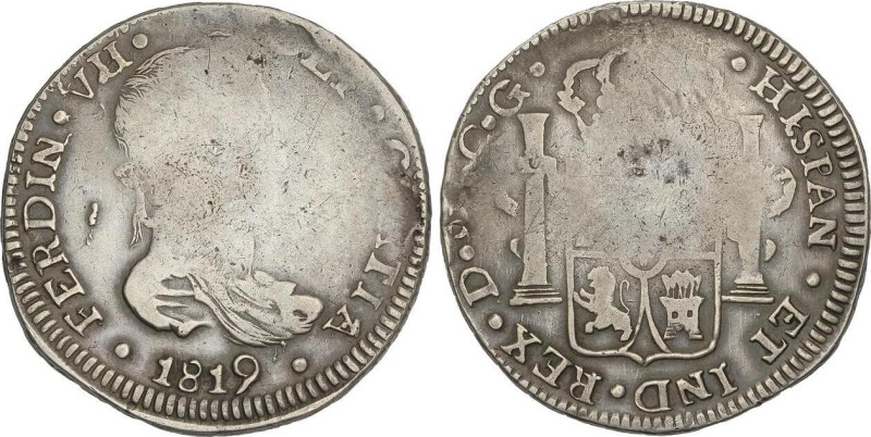 SPANISH MONARCHY: FERDINAND VII
8 Reales. 1819. DURANGO. C.G. 27,21 grs. Acuñac...