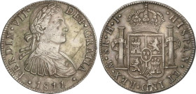 SPANISH MONARCHY: FERDINAND VII
8 Reales. 1811. MÉXICO. H.J. 26,88 grs. Busto imaginario. (Leves golpecitos). Pátina. AC-1317. MBC+.