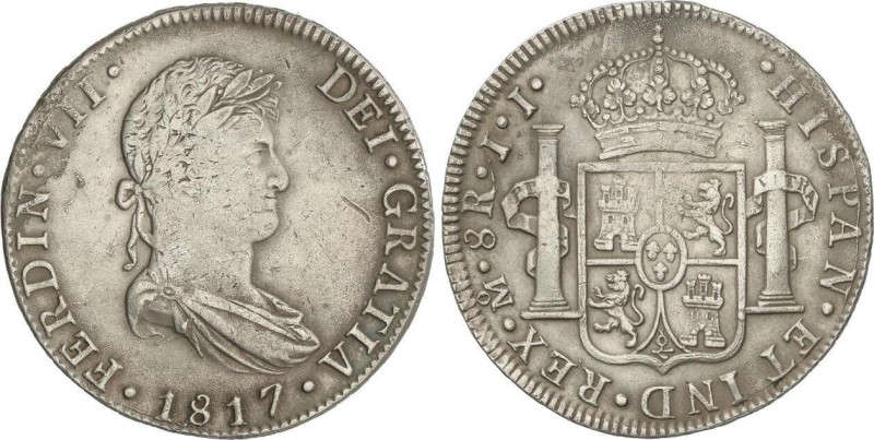 SPANISH MONARCHY: FERDINAND VII
8 Reales. 1817. MÉXICO. J.J. 26,82 grs. Acuñaci...