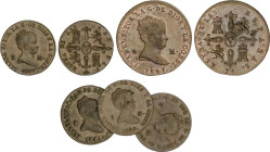 SPANISH MONARCHY: ELISABETH II
Lote 5 monedas 2 (4) y 4 Maravedís. 1847. BARCELONA, JUBIA y SEGOVIA (3). A EXAMINAR. AC-37, 52, 59, 61, 73. MBC+ a EB...