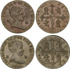 SPANISH MONARCHY: ELISABETH II
Lote 2 monedas 8 Maravedís. 1839 y 1848. JUBIA. AC-106, 115. MBC+ y EBC-.