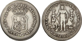 SPANISH MONARCHY: ELISABETH II
Medalla Proclamación. 1833. CÁDIZ. 6,37 grs. AR. Ø 24 mm. He-8. MBC.