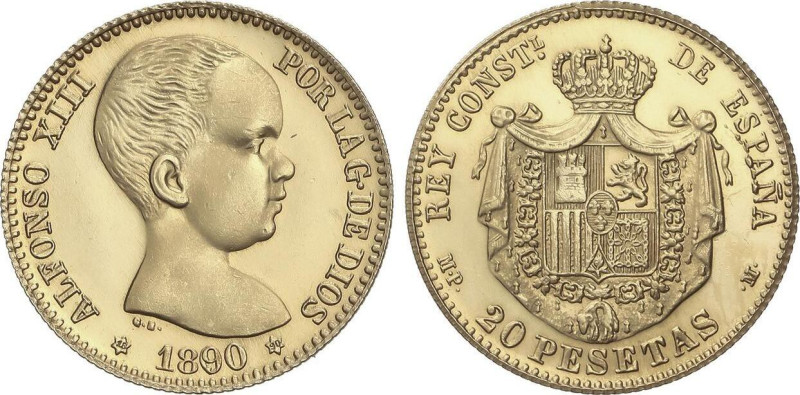 PESETA SYSTEM: ALFONSO XIII
Reproducción 20 Pesetas. 1890 (*18-90). M.P.-M. 6,3...