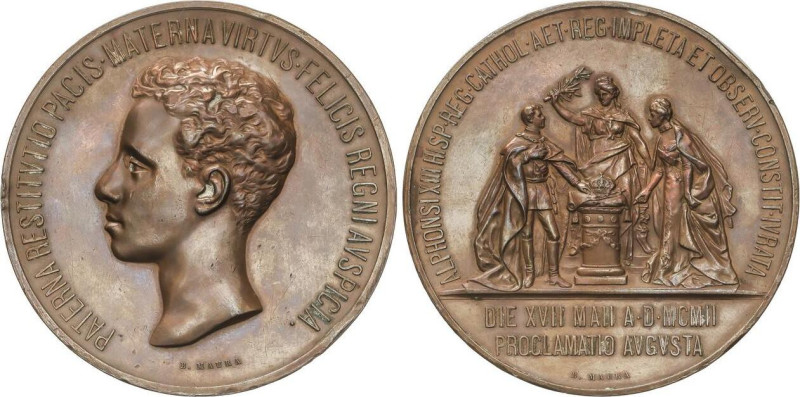 PESETA SYSTEM: ALFONSO XIII
Medalla Proclamación. 1902. MADRID. Anv.: Busto a i...