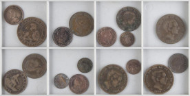 PESETA SYSTEM: LOTS
Lote 17 monedas 1 a 10 Céntimos. GOB. PROVISIONAL a ALFONSO XIII. AE. A EXAMINAR. BC a EBC.