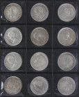 PESETA SYSTEM: LOTS
Lote 25 monedas 5 Pesetas. 1870 a 1898. GOBIERNO PROVISIONAL, AMADEO I, ALFONSO XII y ALFONSO XIII. Todas diferentes. Serie basta...